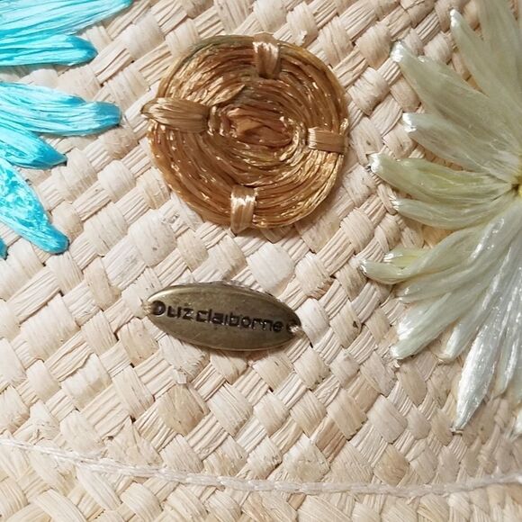 DEADSTOCK Vintage 90s Liz Claiborne Floral Straw Daisy Hat Bucket Hat OSFA main image 9